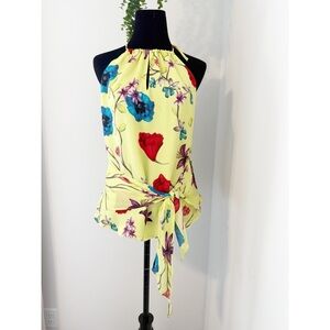 Parker Floral Lime Halter Top S